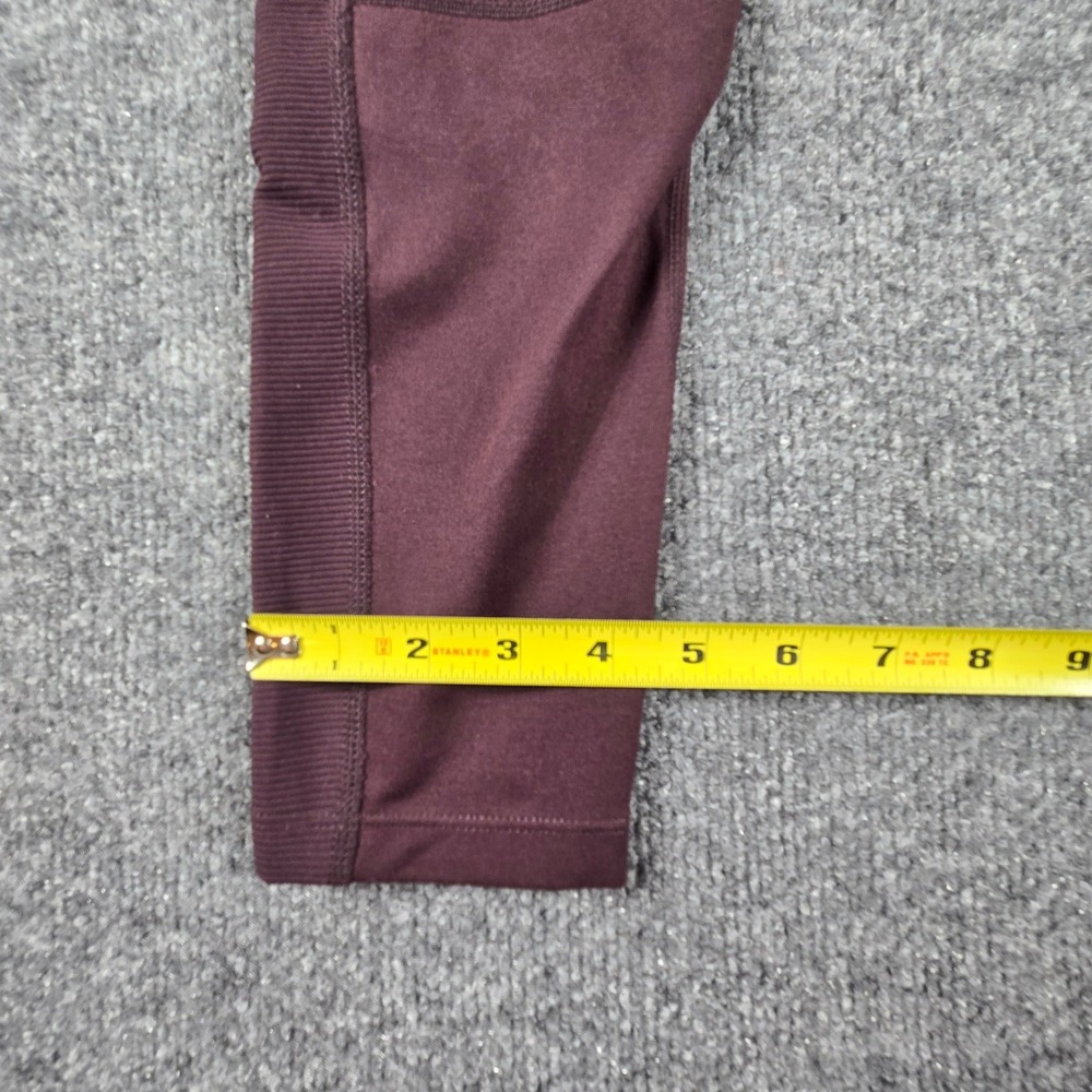 Zella Moto Ribbed High Waist Leggings Women Medium Burgundy Plum Yoga Pants - Picture 11 of 11